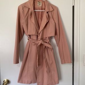 Tulle brand pink cotton raincoat cape detail
